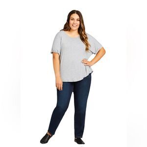 NWT Avenue Denim Knit High Rise Pull On Denum Jean Jeggings Blue Size 30/32 Tall